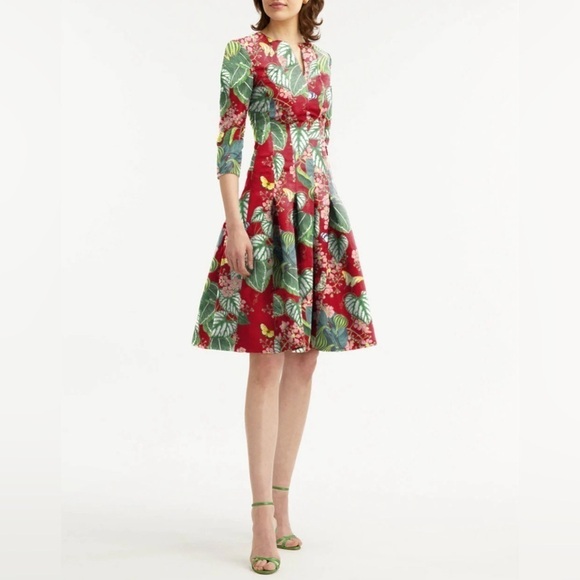 Oscar de la Renta
Ruby Mixed Botanical Split Neck Flare Dress - Picture 3 of 16
